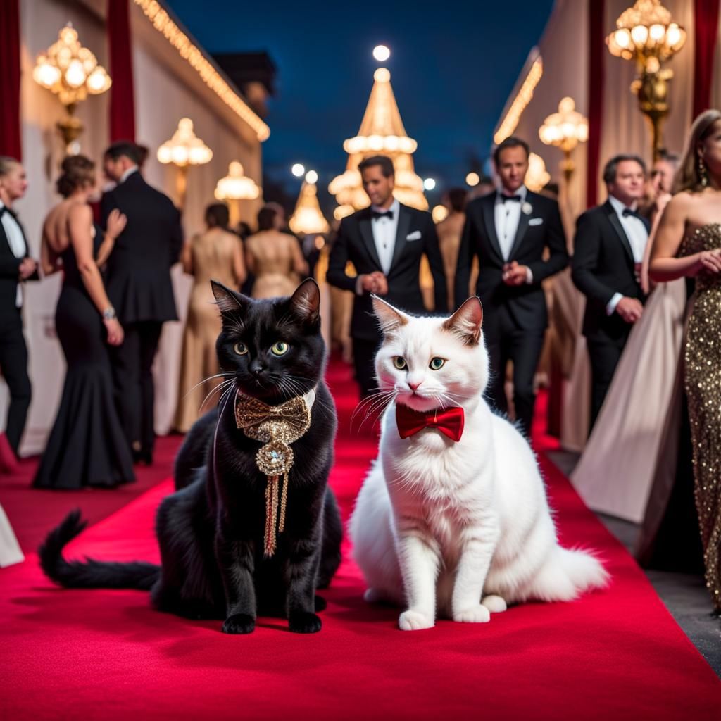Cats on the Red Carpet in Evening Wear