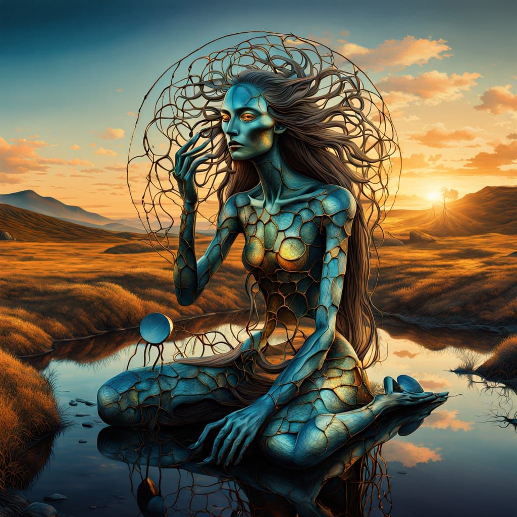 Surreal Bio Art Masterpiece with Dreamlike Creatures and Mir...