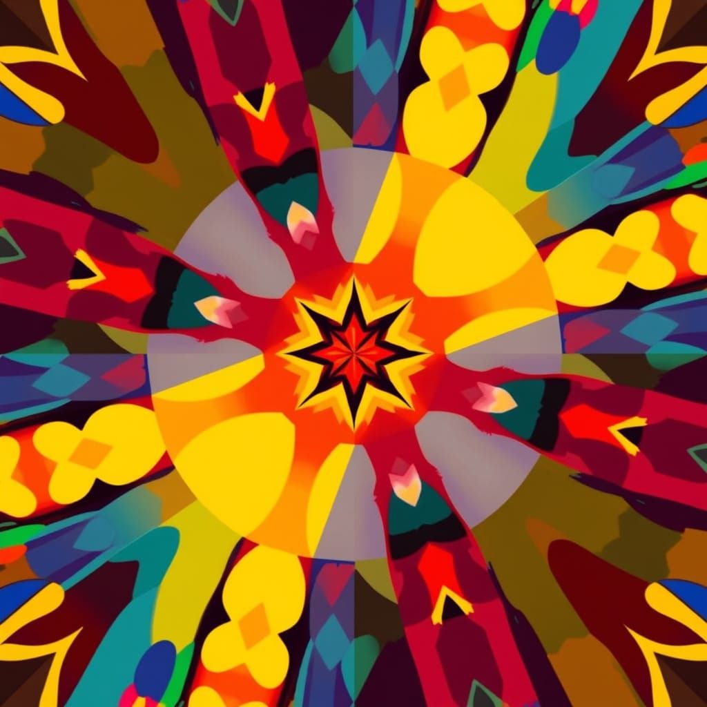 Geometric Kaleidoscope of Symmetrical Optical Art