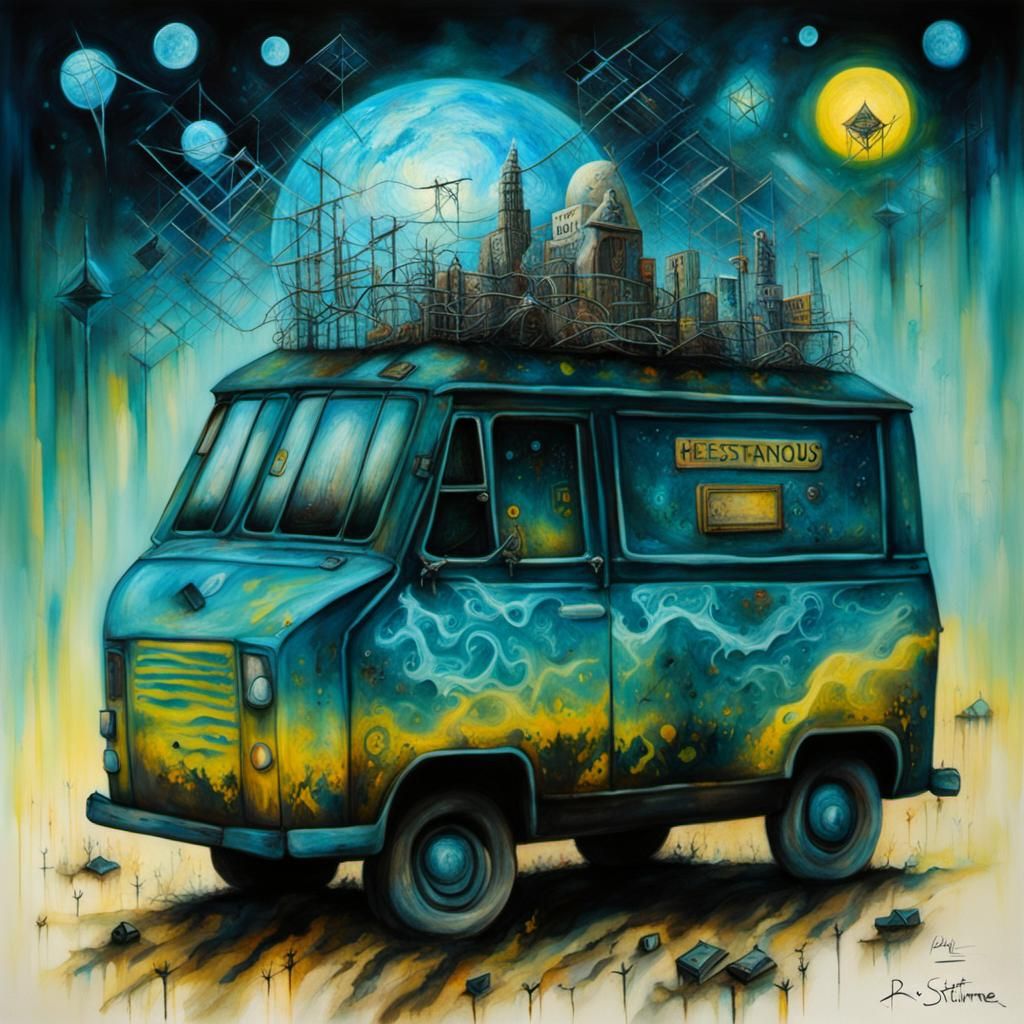 Surreal Portrait in Futuristic Style with Vivid Colors