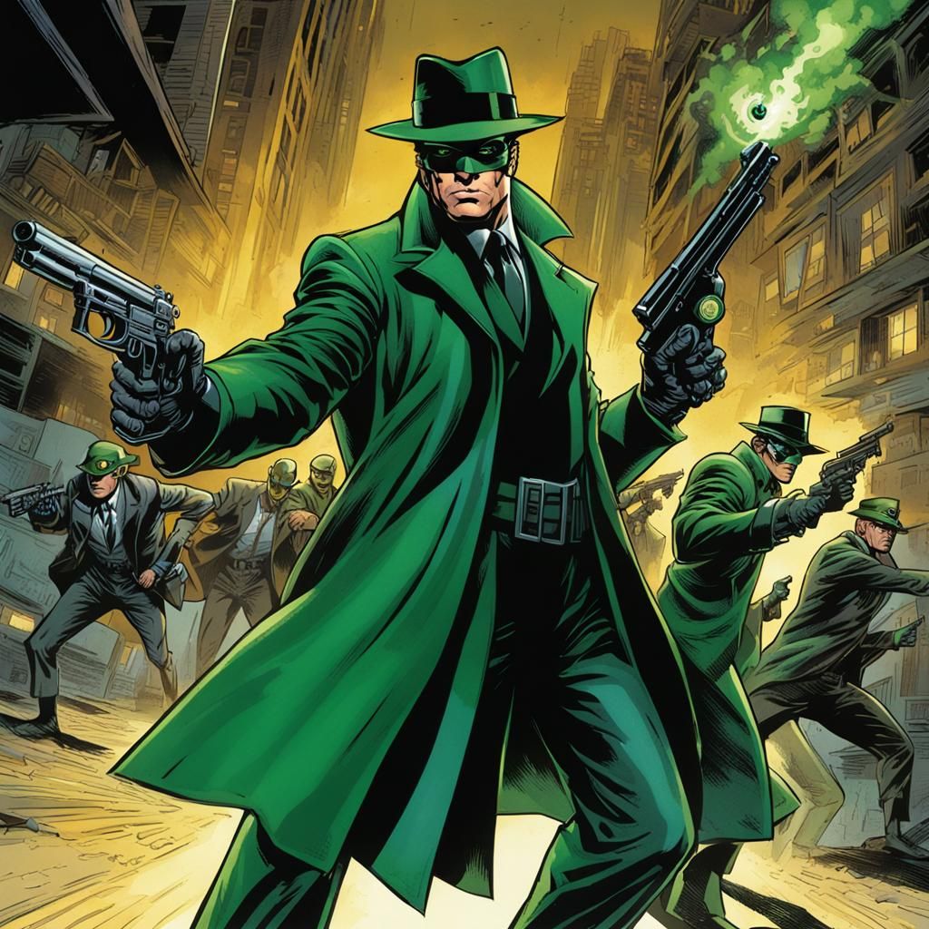 Dynamic Green Hornet Comic Book Art