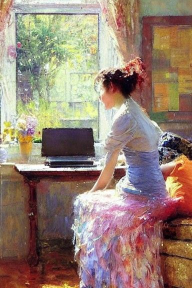 Keira Knightley Home Office: Italian Impressionist Style