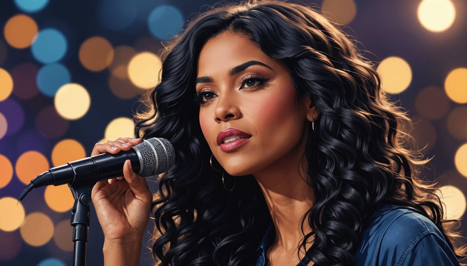 Veloura: Singer with Curly Hair in Natural Light