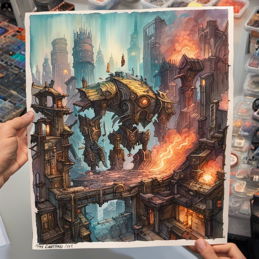 Apocalyptic City Concept Art in Urbanpunk Style