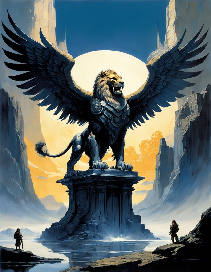 Majestic Griffin in Golden Light