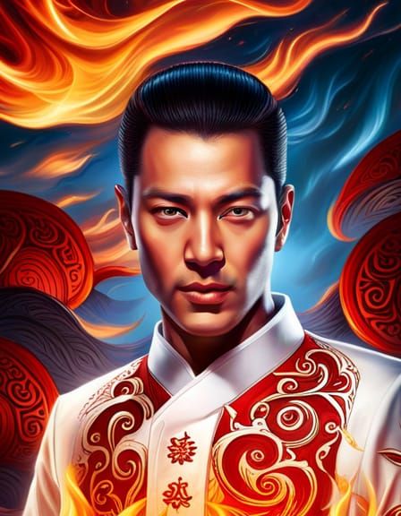 Epic Fire God Portrait in Unreal Engine 5