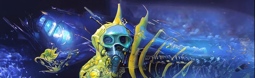 Post-Apocalyptic Spaceship Attack in Biopunk Art