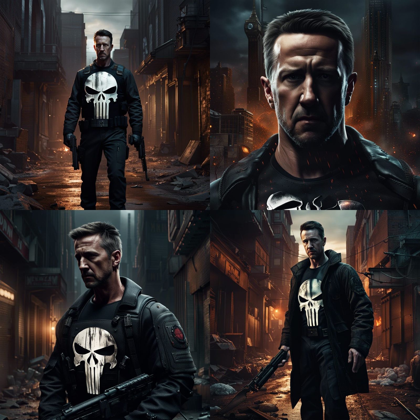 Punisher Character in Detailed Matte Painting