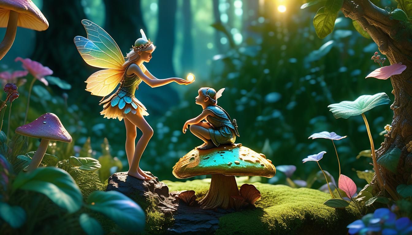 Fairy with Resin Ring in Lush Utopia