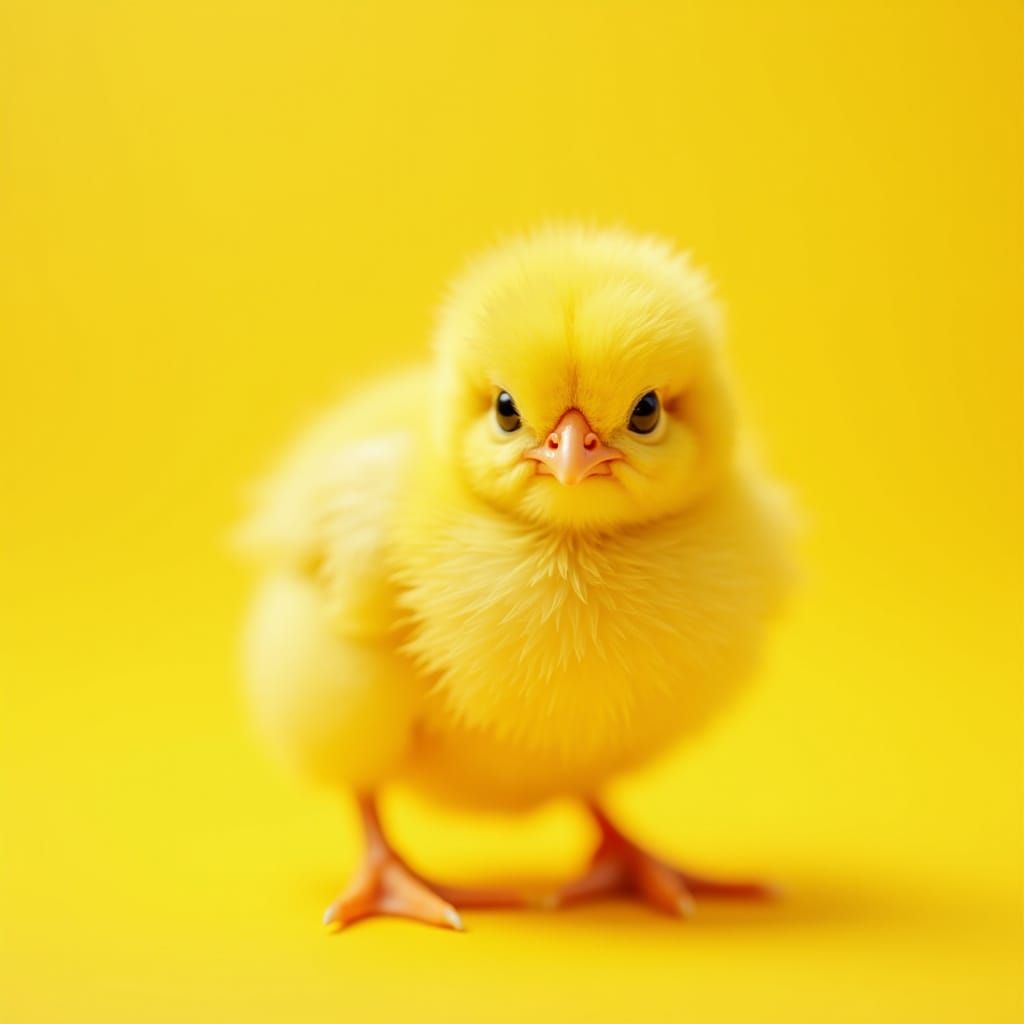 Minimalist Macro Baby Chick in Intense Yellow