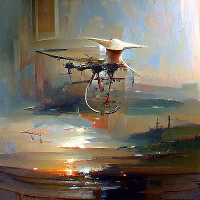 Drone in Oil Painting Style