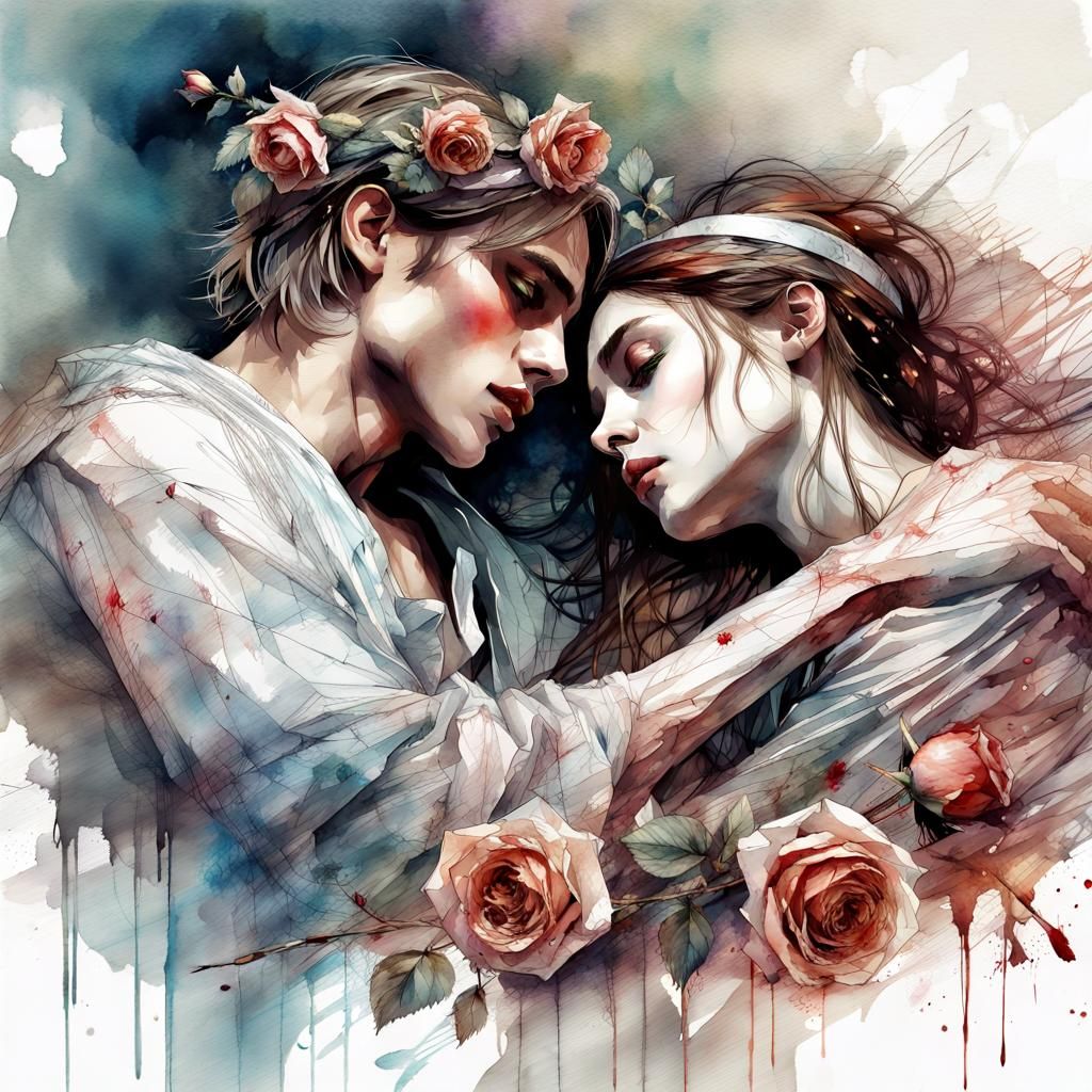 Romeo and Juliet's Tomb: Watercolor Illustration