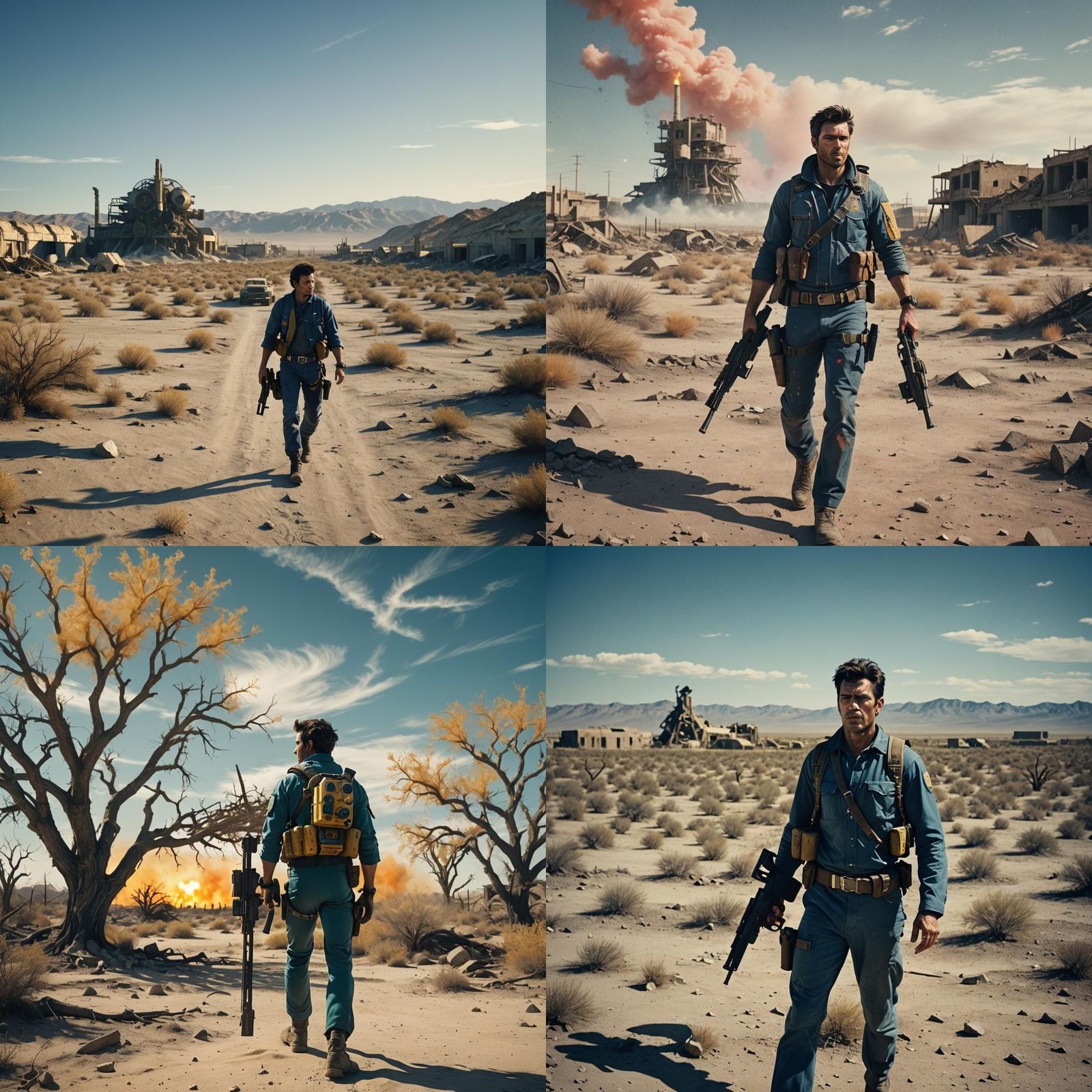 Vault Dweller in Nuclear Wasteland Cinematic Still