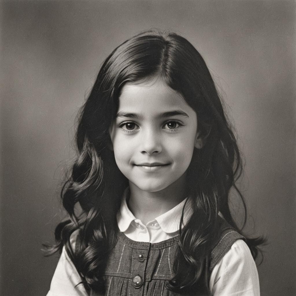 Portrait of a 10-Year-Old Dark-Haired Girl