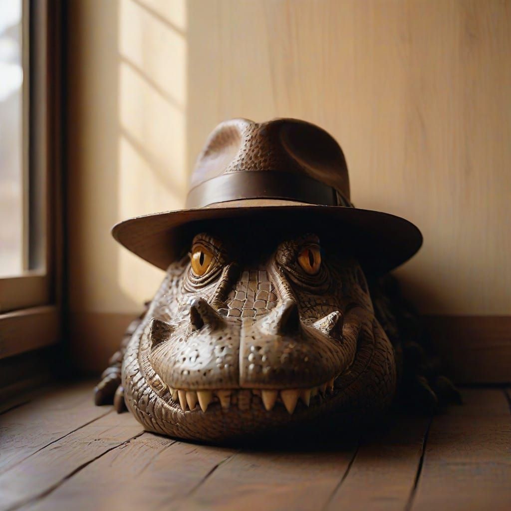 Croc Shoe Film Still in Rustic Room