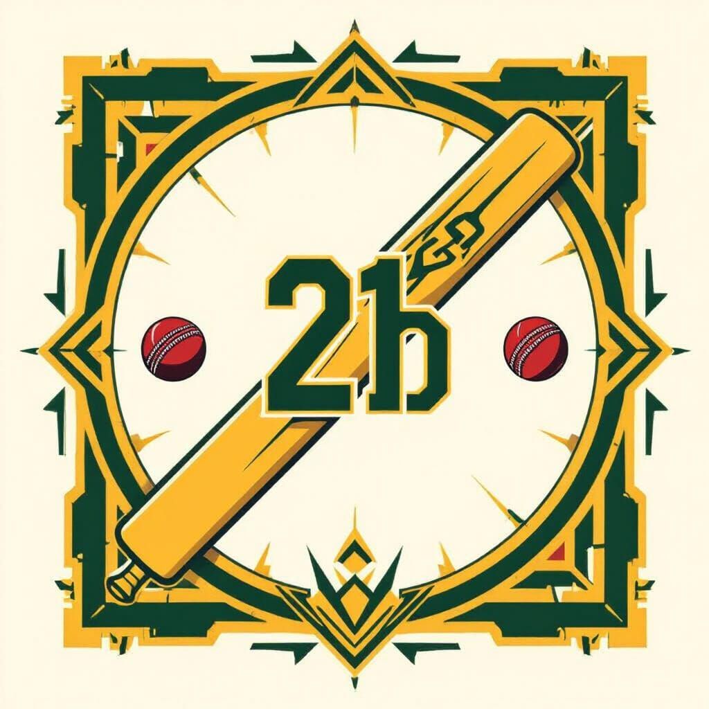 Dynamic Cricket Club Logo with Geometric Design