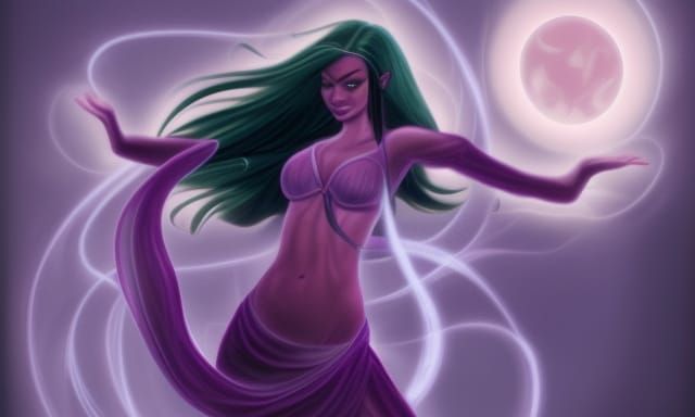 Mystical Female Jinn in Magical Art Style