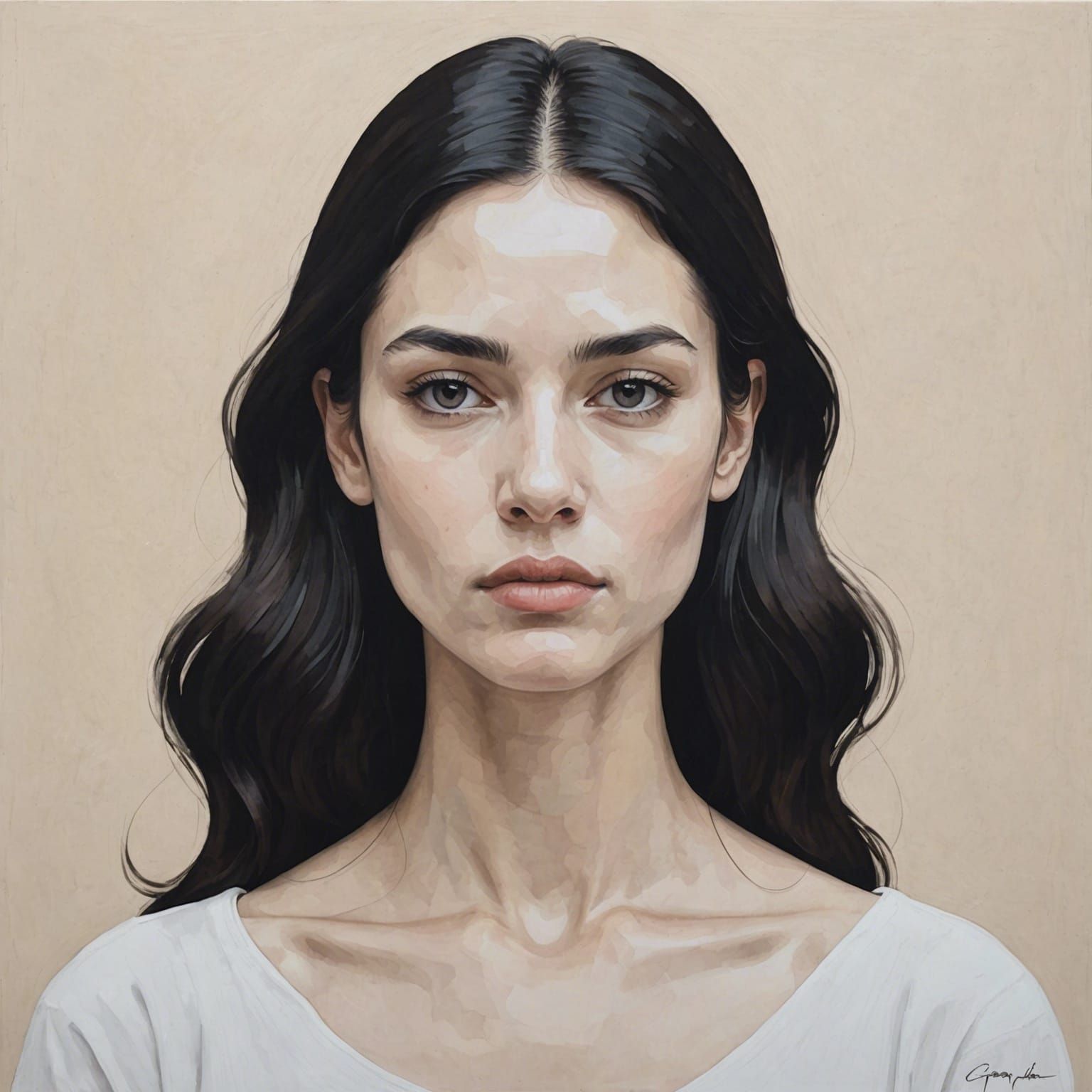 Minimalist Portrait of a Young Woman