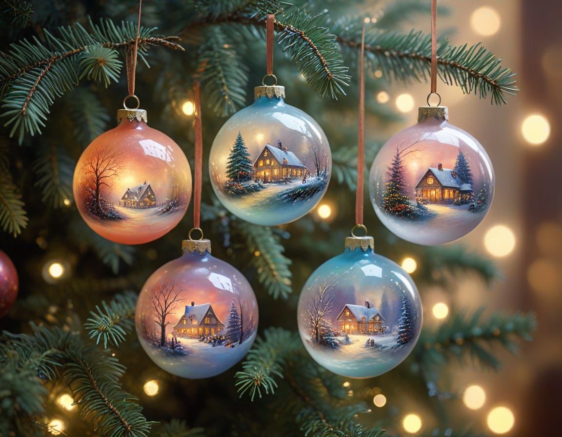 Nostalgic Heirloom Glass Ornaments in Ethereal Mist
