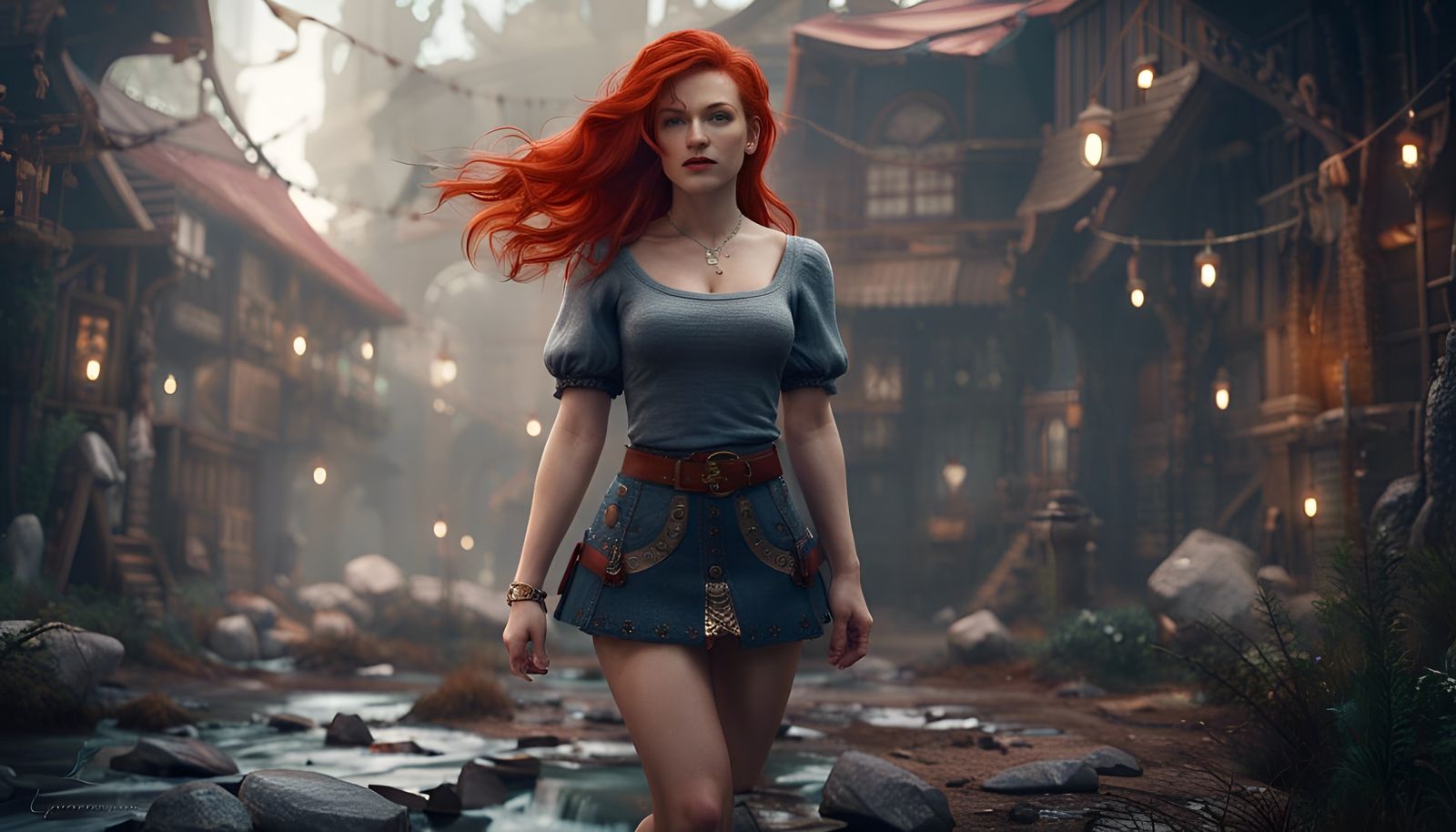 Redhead Beauty in Detailed Fantasy Art