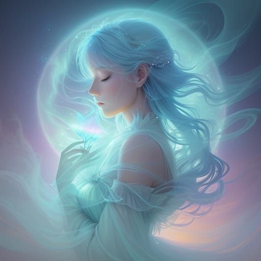 Ethereal Air Entity in Whimsical Fantasy Style