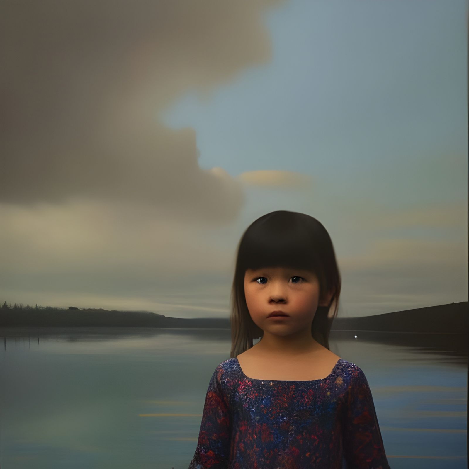 Girl Faces Danger: Hyperrealistic Oil Painting