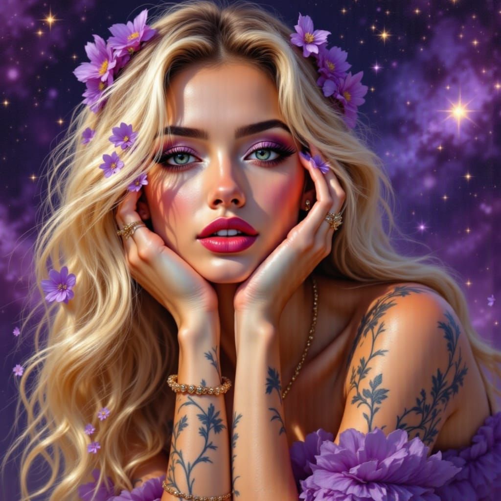 Ethereal Goddess in Golden Hour Rococo Style