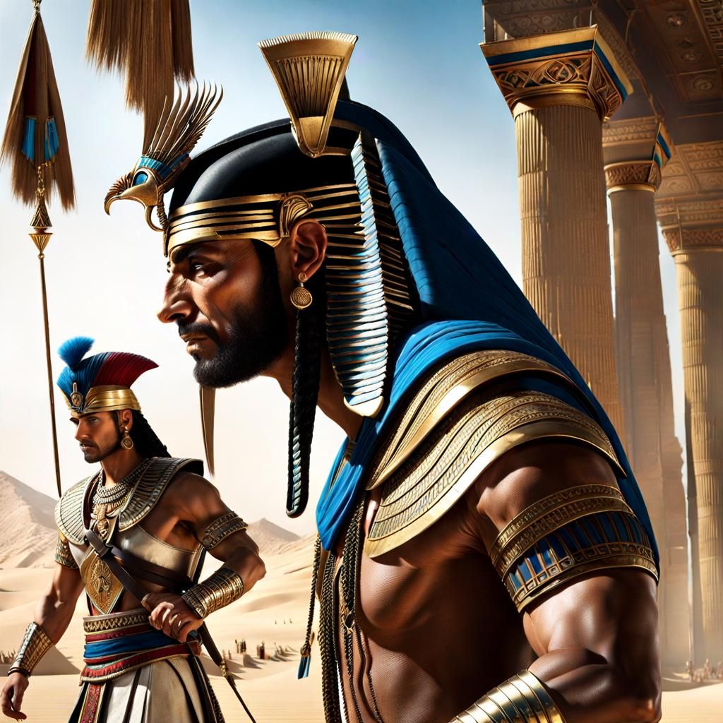 Epic Pharaoh Portrait in Dark Fantasy Style