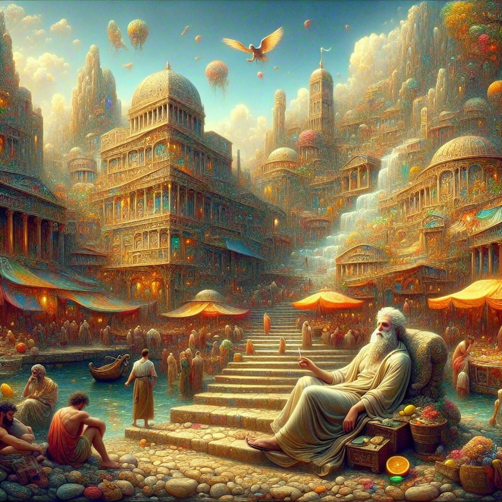 Ancient Athens Marketplace: A Matte Painting Utopia
