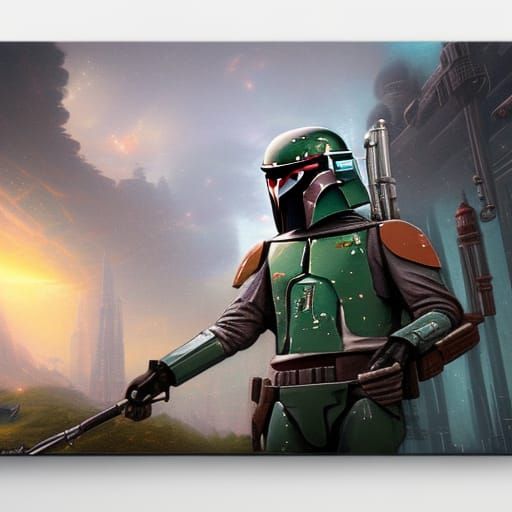 Boba Fett in Clockpunk Acrylic Art