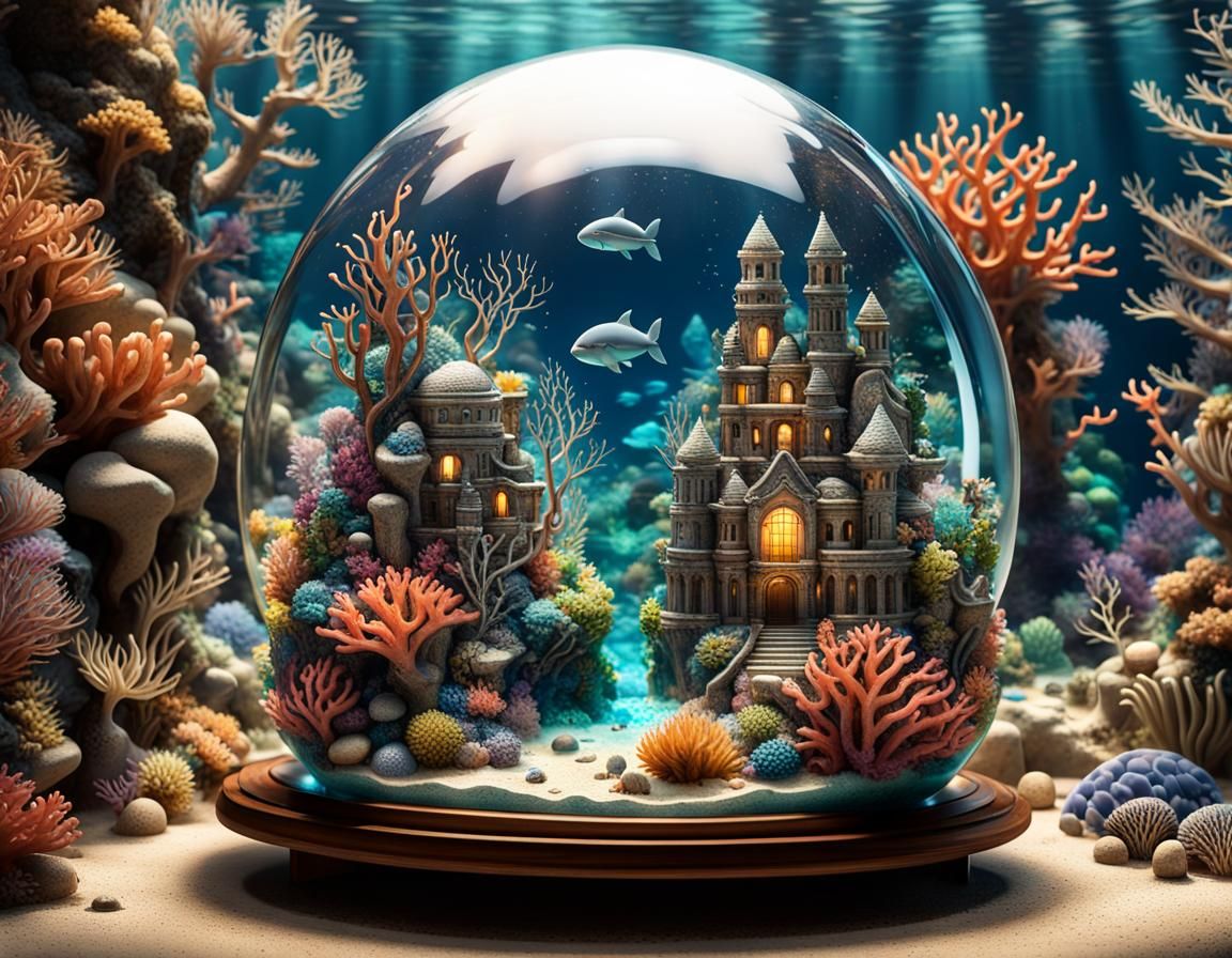 UnderWater Kingdom In a Glass Orb