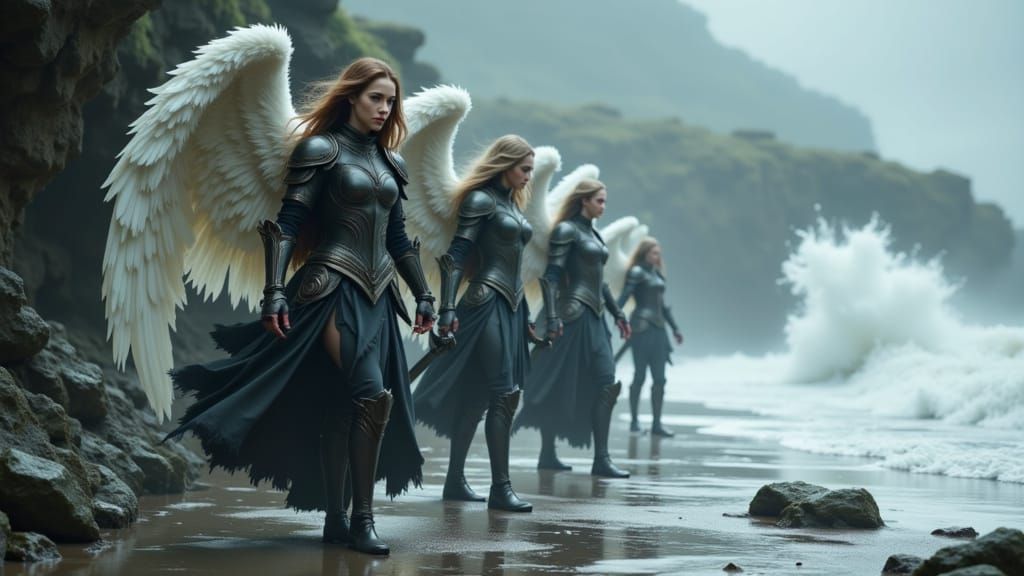 Dark Angel Warriors in Epic, Cinematic Armor
