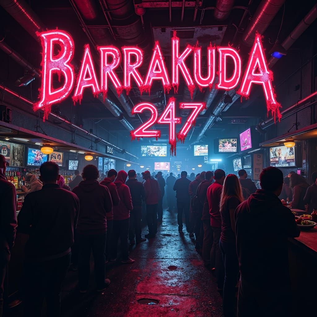 Metalcore Band Logo in Futuristic Cyberpunk Bar