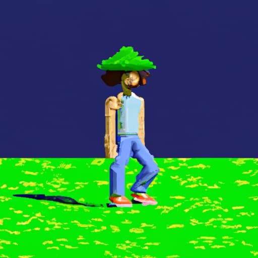 Animated Pixel Character GIF with 3D Shading