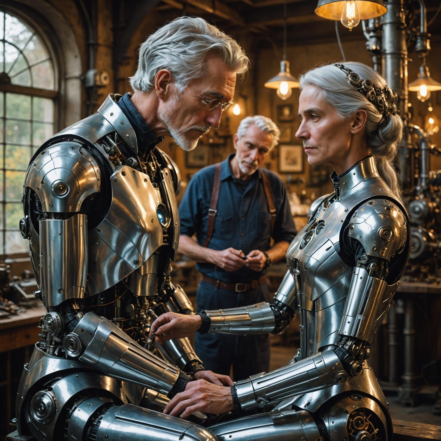 Timeless Moment of Genius and Love in Impressionist Style