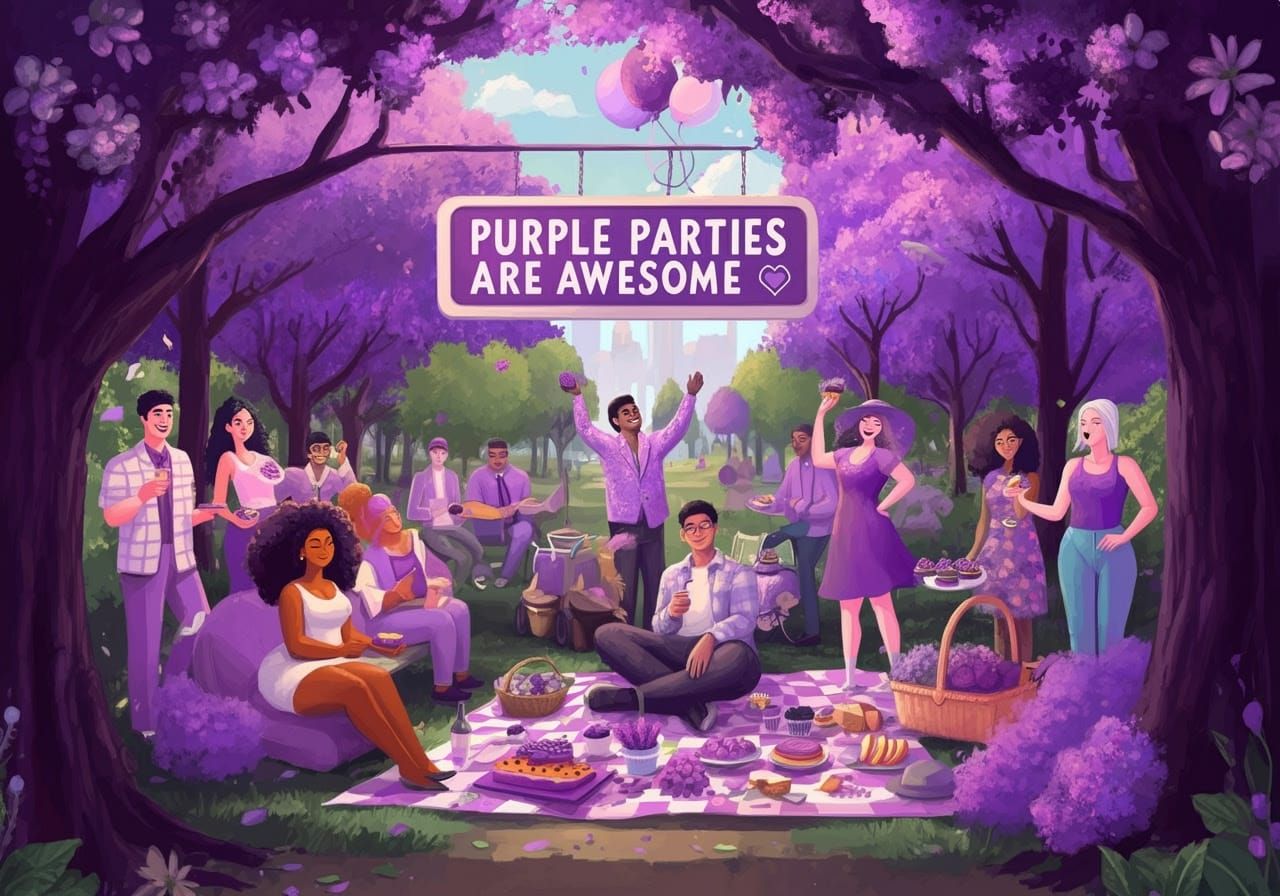 Joyful Purple Picnic in the Park