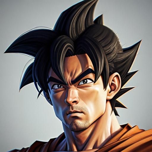 Goku's Iconic Face with Charley's Edgy Hairdo