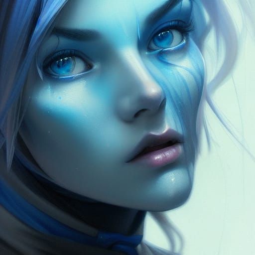 Blue-Eyed Princess Portrait in Hyperdetailed Style