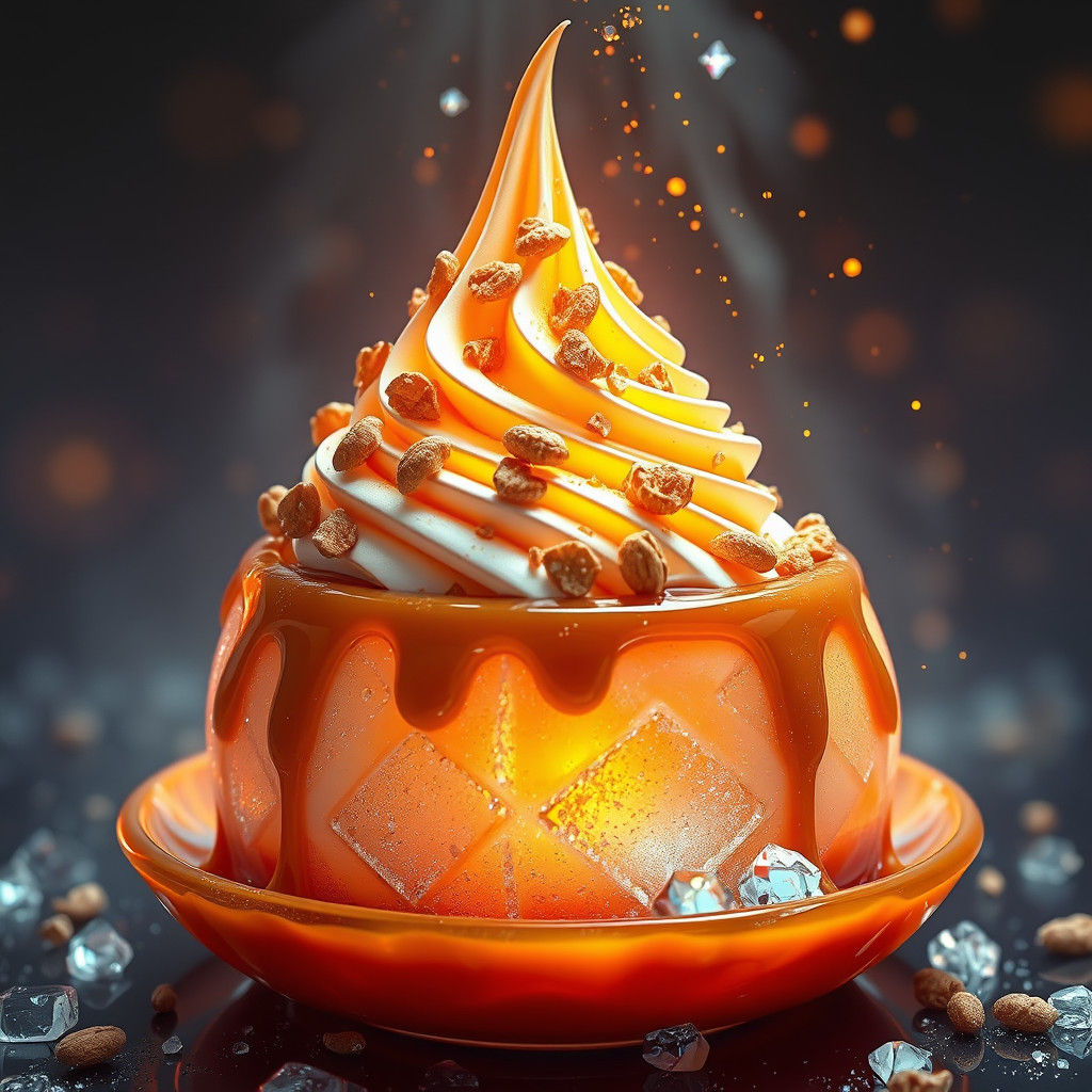 Decadent Fire Ice Cream Sundae with Gems