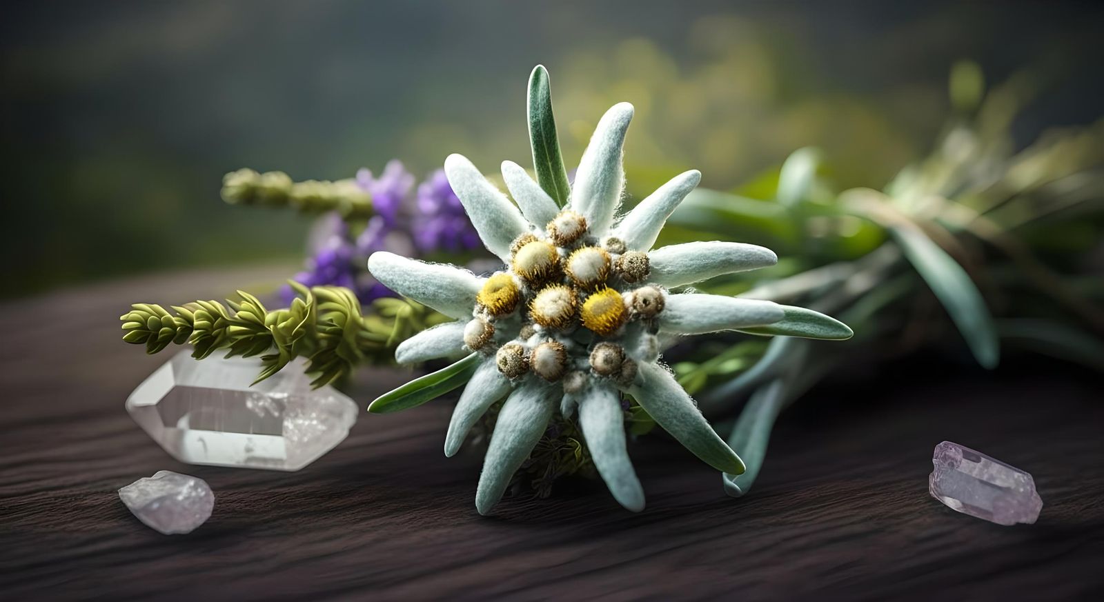 Edelweiss in Swiss Landscape: Hyperrealistic Still-Life