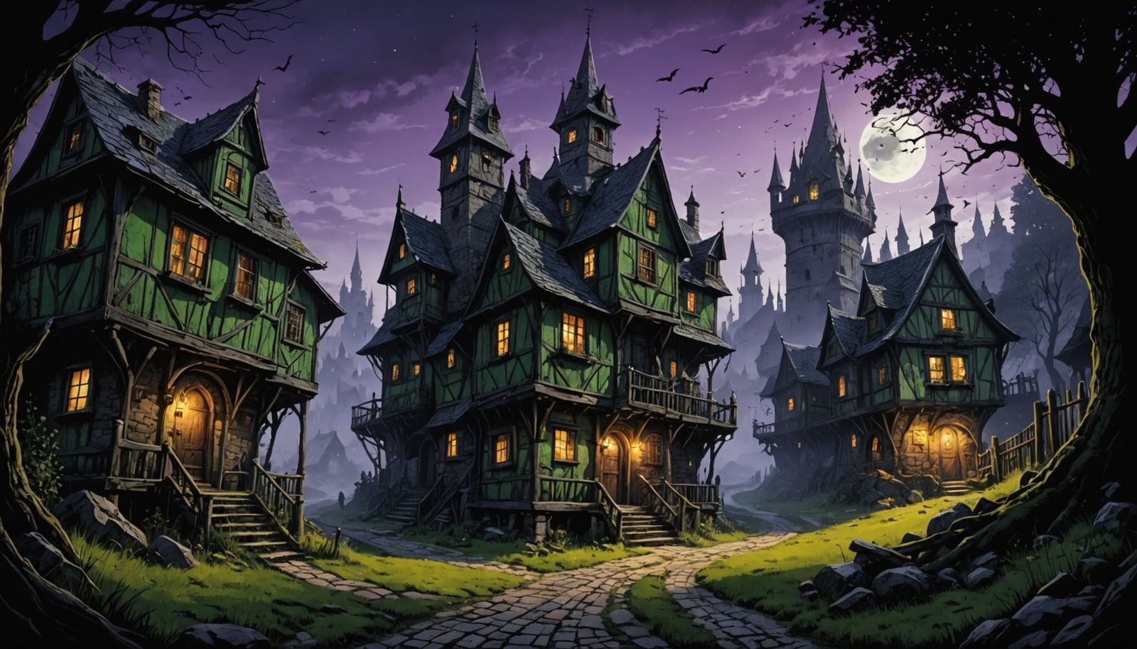 Surreal Mystical Townscape in Cinematic Realism