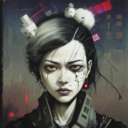 Disturbing Demonic Figure in Analog Horror Style