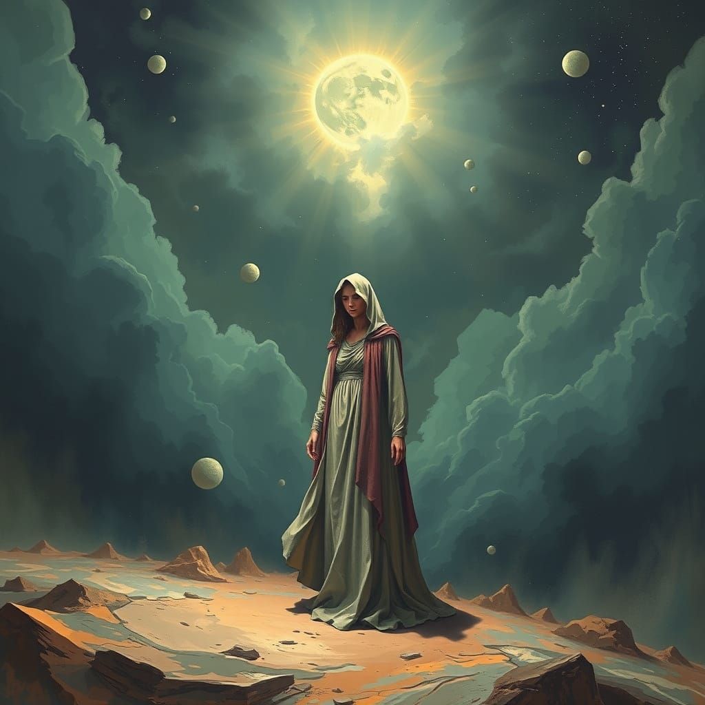 Celestial Distress: A Digital Painting of Doomsday