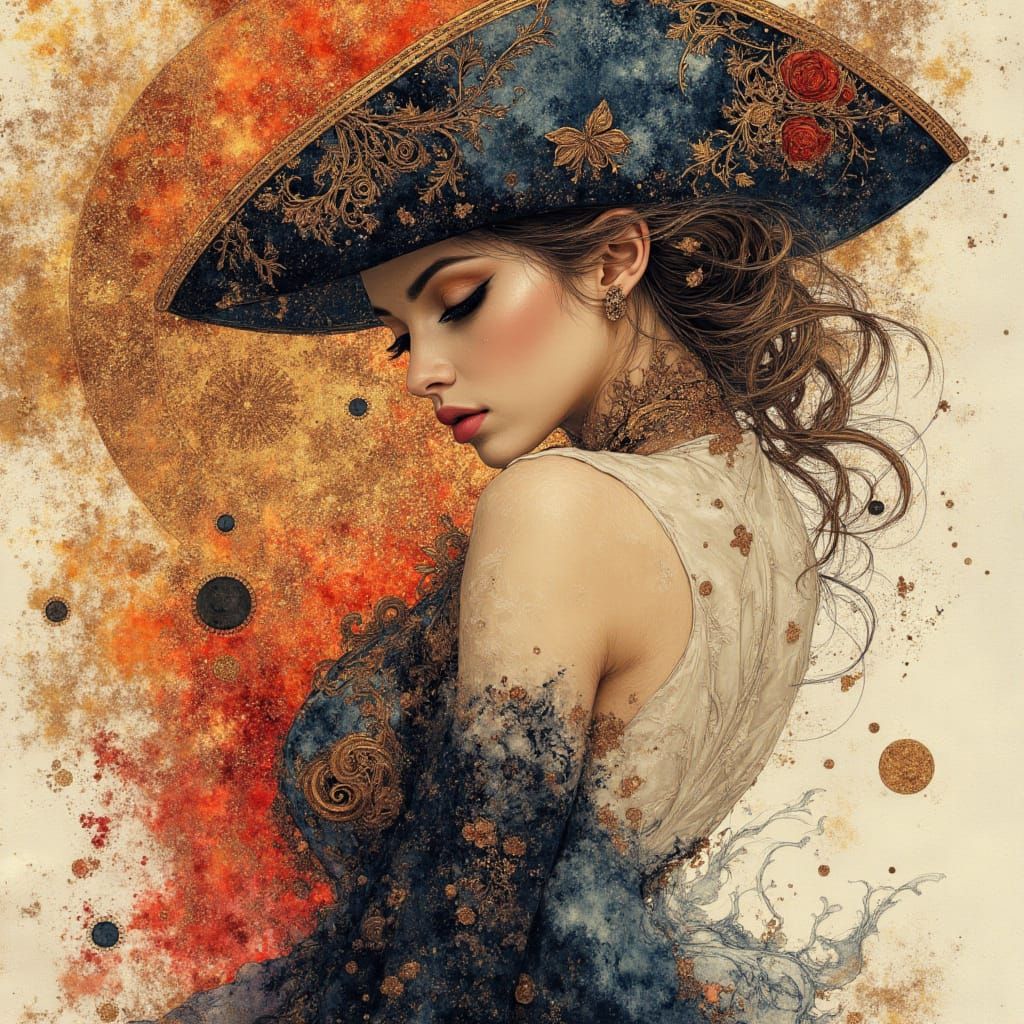 Pirate Alcohol Ink Sketch in Gothic Fantasy Style