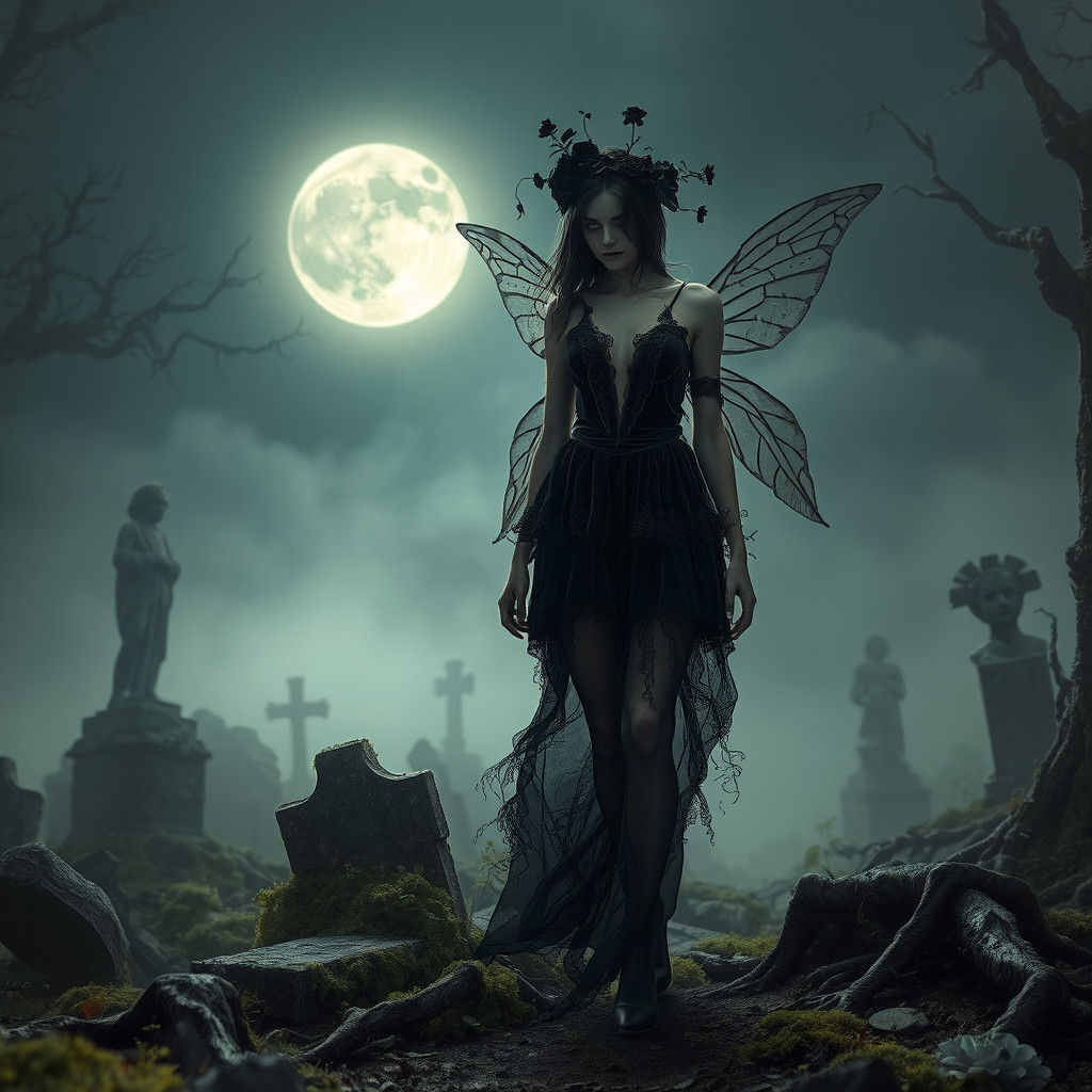 Ethereal Fairy in Mystical Gothic Garden