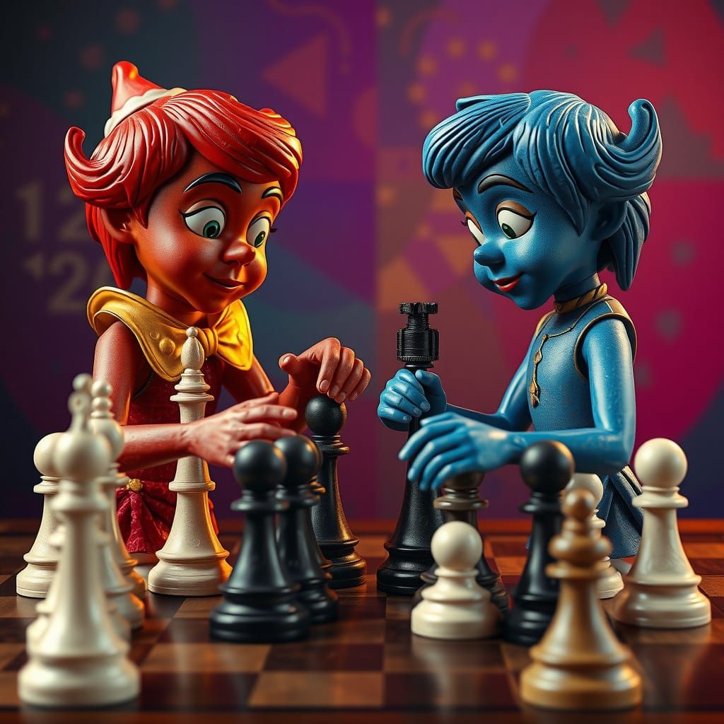 Hyper-Realistic Chess Pieces Come to Life in Vibrant, Magica...