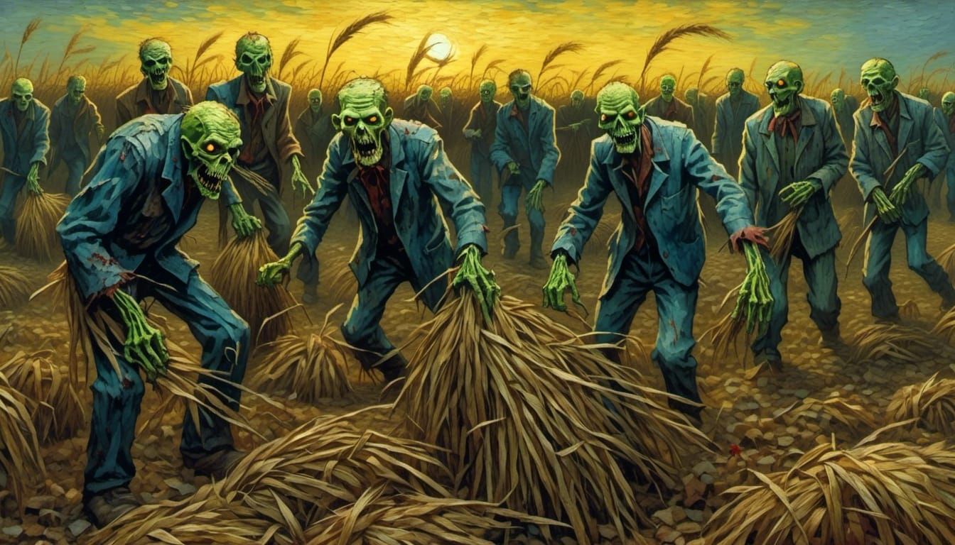 Undead Horde in Van Gogh Style