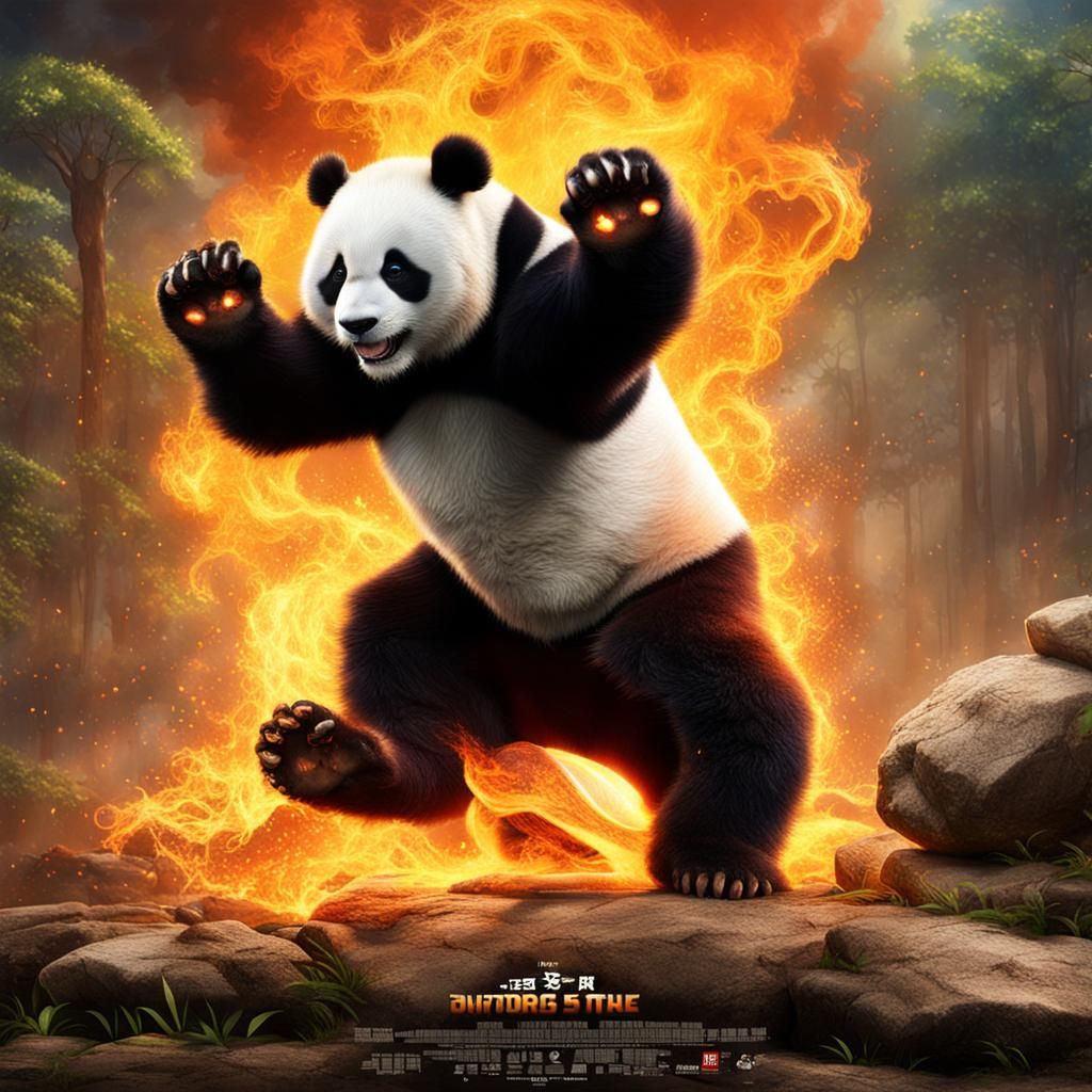 Fiery Panda Movie Poster Concept