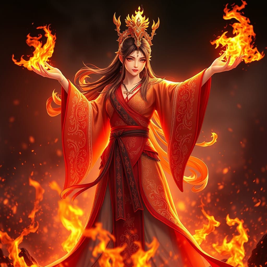 Fire Princess in 3D Anime Art Style