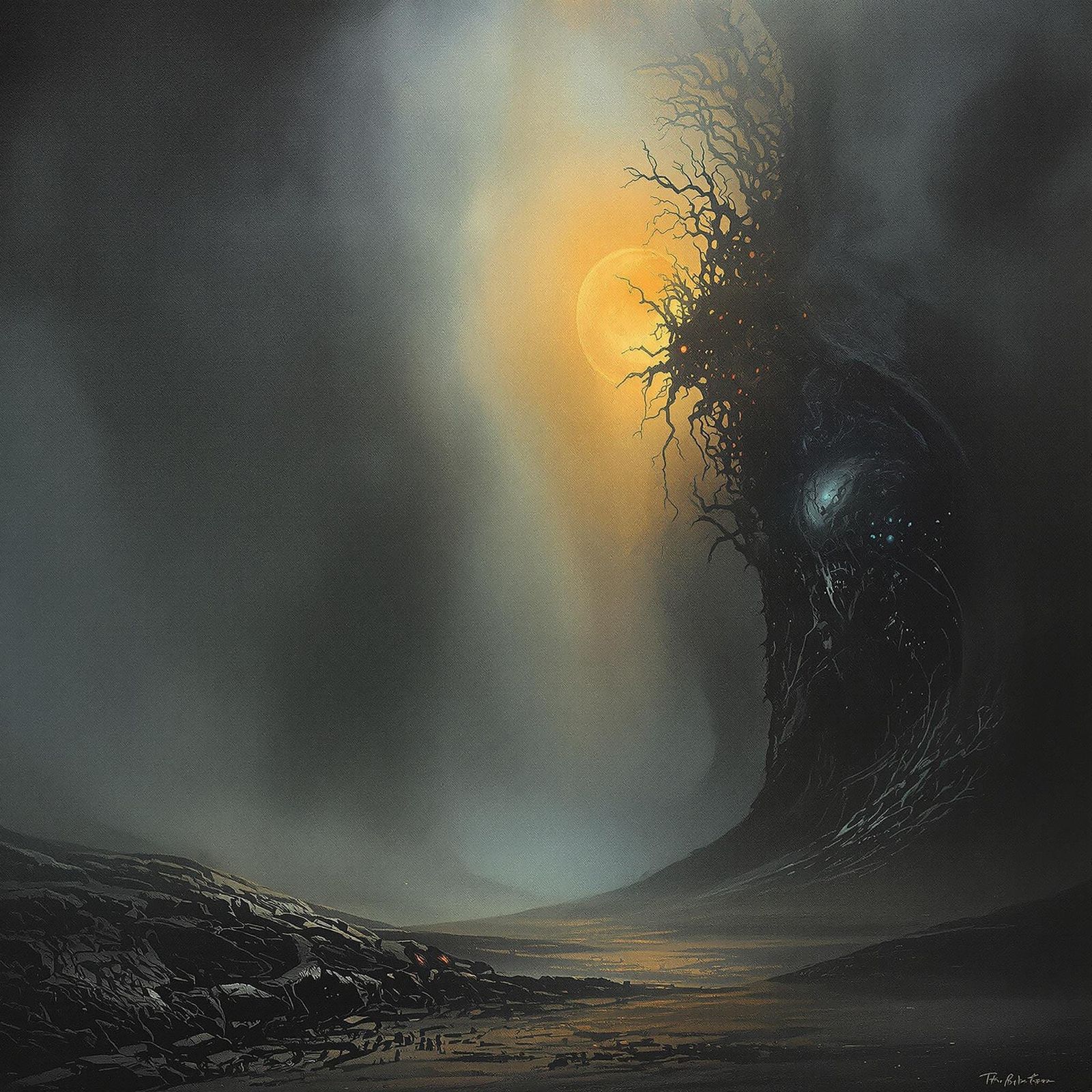 Ethereal Biomechanical Dreamscape in Surrealist Style